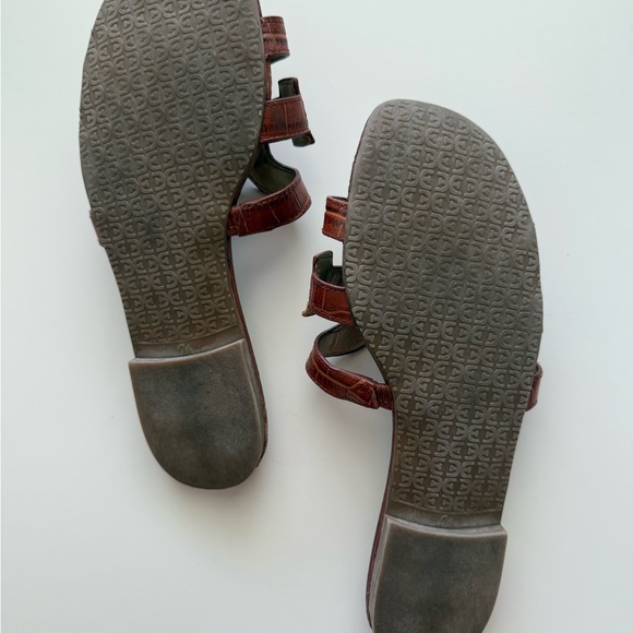 Sam Edelman Faux Croc Sandals – Chocolate Brown Luxe | Size 7.5 - Picture 2 of 3